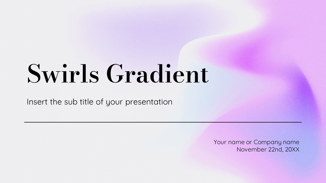 Swirls Gradient Presentation Templates - Google Slide PowerPoint