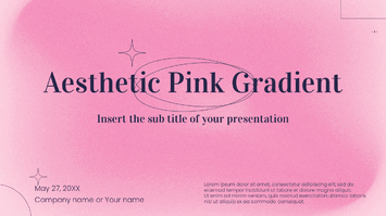 Aesthetic Pink Gradient GoogleSlides Theme PowerPoint Template
