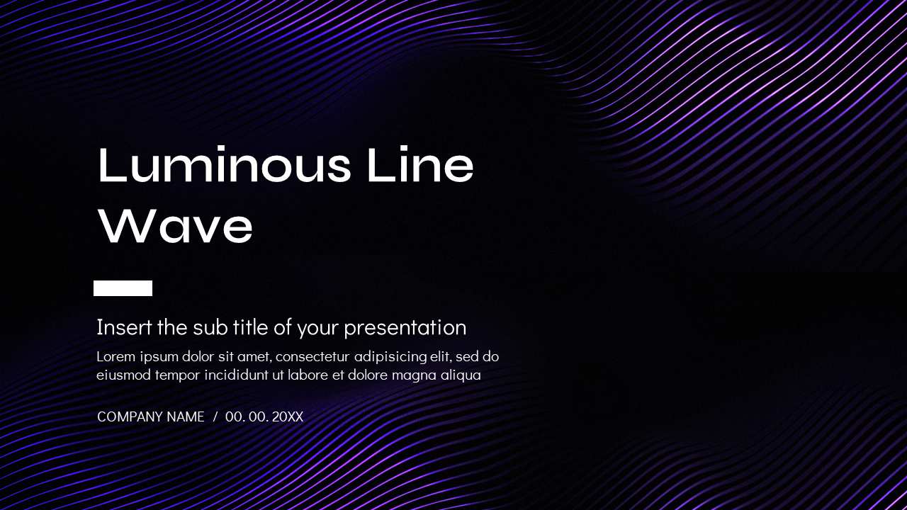 Luminous Line Wave Google Slides Themes PowerPoint Templates